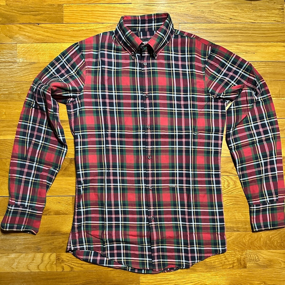 DSQUARED2 - Casual Button Down Plaid Shirt - Red / Multi - Size 44